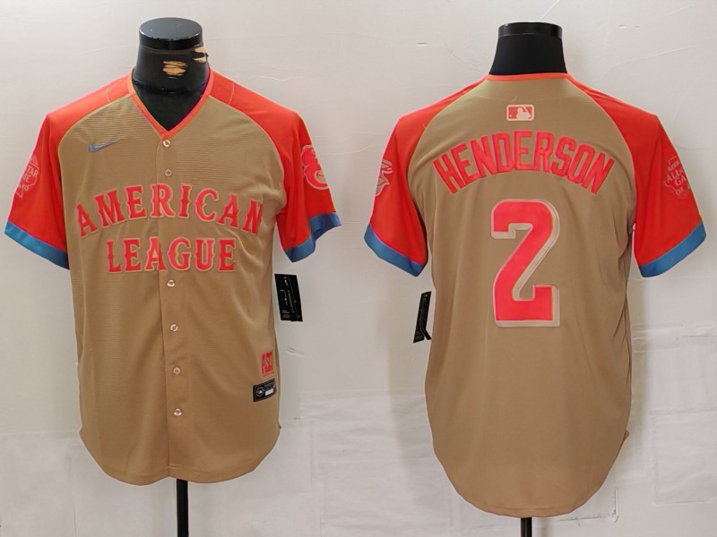 Men Baltimore Orioles #2 Henderson Orange All star 2024 Nike MLB Jersey style 6